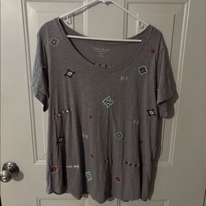 Lucky Brand Embroidered Shirt Size 1X